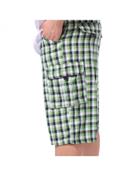 L.A. Plaid Green Shorts med bælte