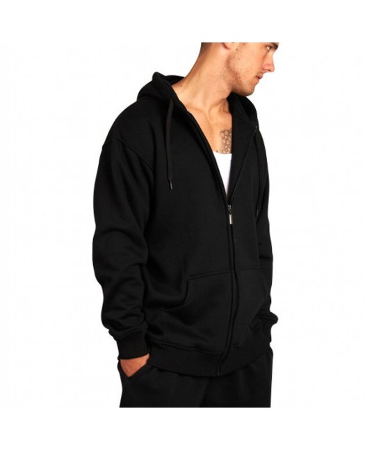 Townz Zip Musta Plain Huppari