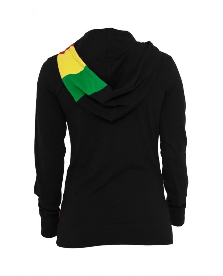 Urban Classics Ladies Zig Zag Jersey Hoody blk rasta