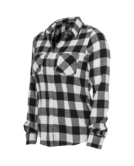 Urban Classics Ladies Checked Flanell Shirt blk/wht