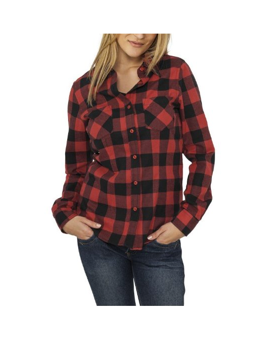 Urban Classics Ladies Checked Flanell Shirt blk/red