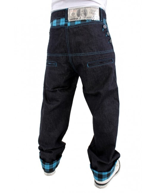 Dirty Money Scottish Navy Check Jeans