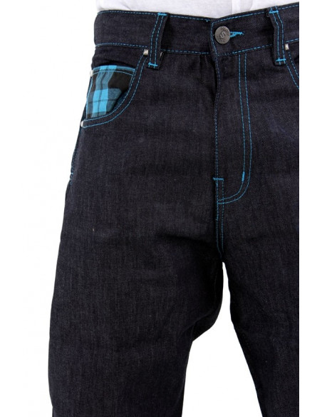 Dirty Money Scottish Navy Check Jeans