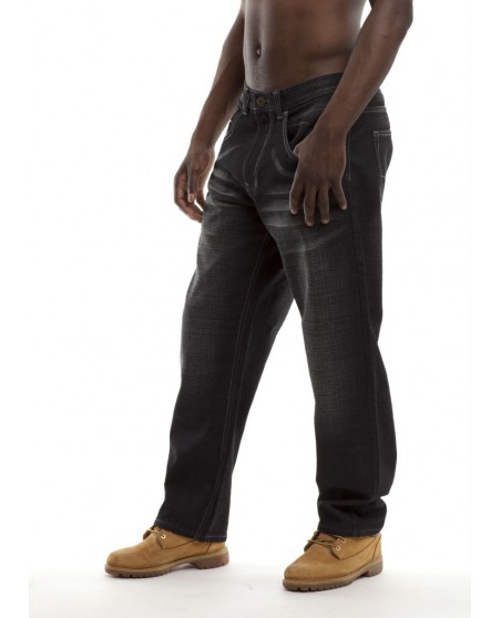 Royal Blue Baggy Jeans Harlem Black