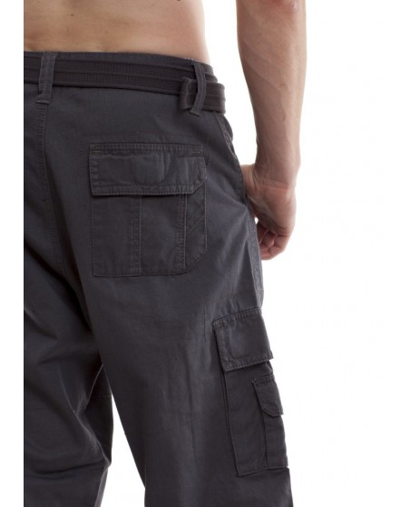 Royal Blue Relaxed-Fit Cargo Pants Gray