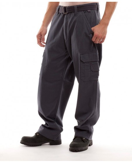 Royal Blue Relaxed-Fit Cargo Pants Gray