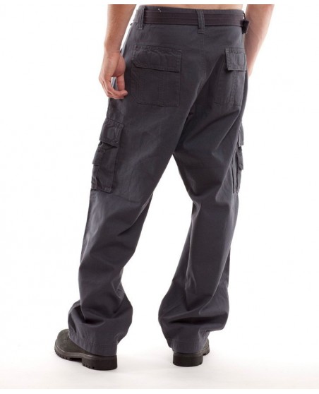 Royal Blue Relaxed-Fit Cargo Pants Gray