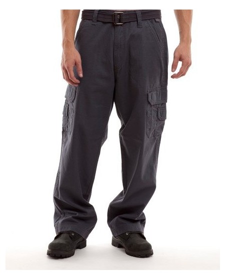 Royal Blue Relaxed-Fit Cargo Pants Gray