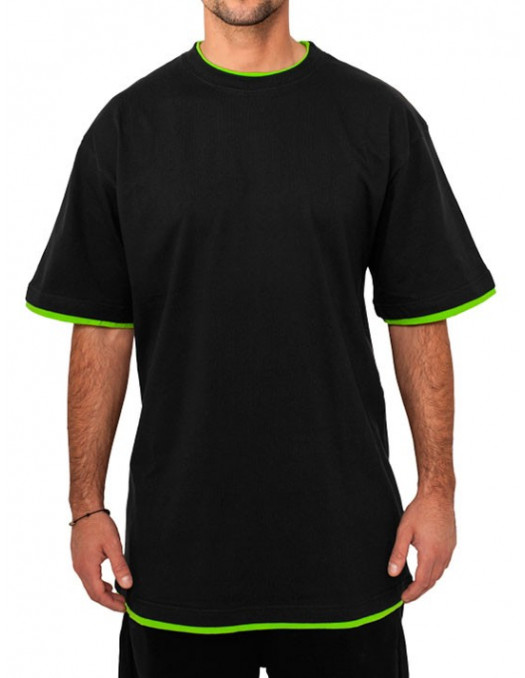 Urban 2-tone t-shirt black / lime green