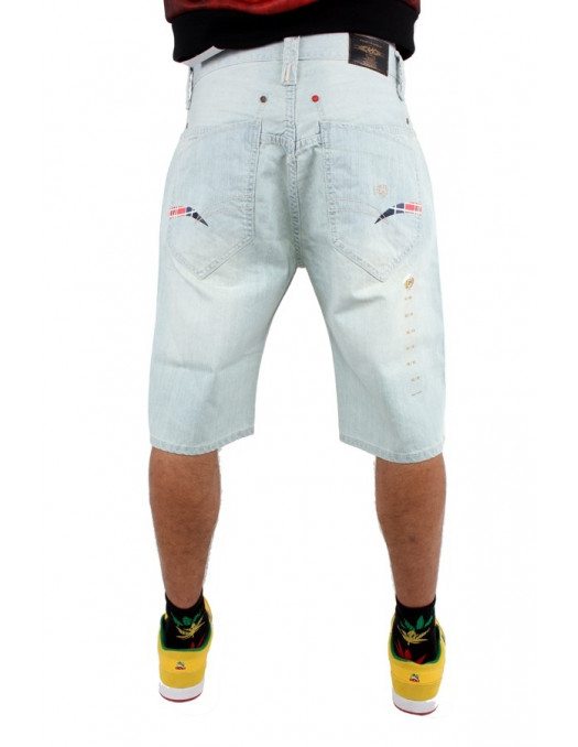 Phat Farm Denim Jeans Shorts Official Logo Baggy Snow Wash
