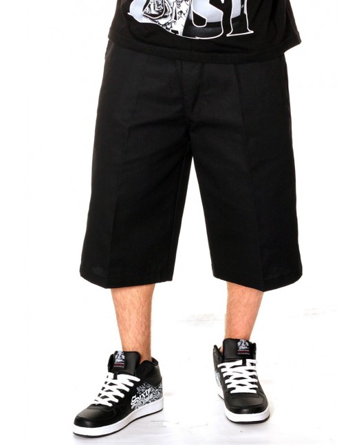 Access Baggy Plain Chino Shorts Black
