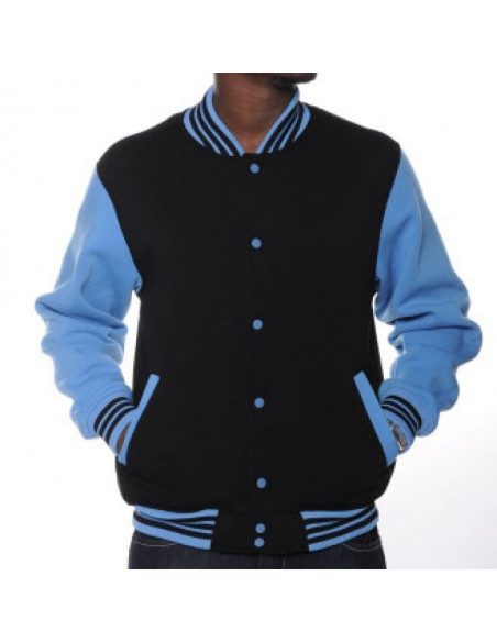 Raw Blue Baseball Varsity Jacket Aqua