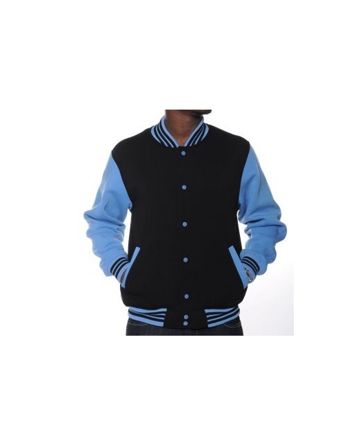 Raw Blue Baseball Varsity Jacket Aqua