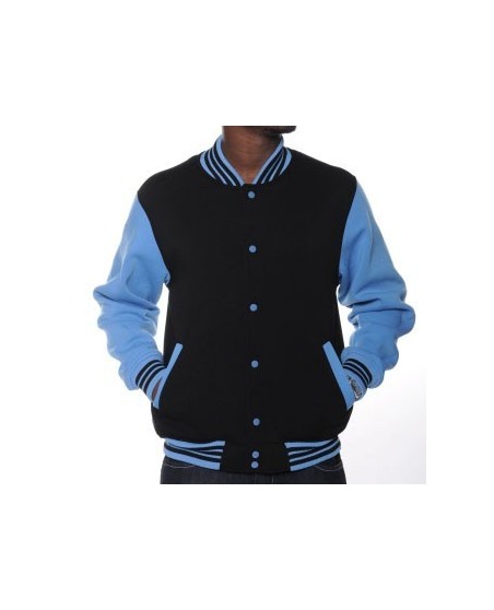 Raw Blue Baseball Varsity Jacket Aqua