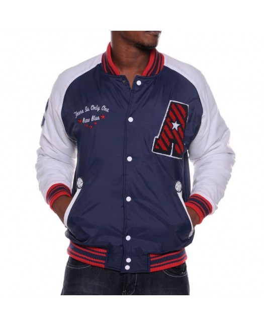 Raw Blue Ragglin Varsity Jacket Nylon...