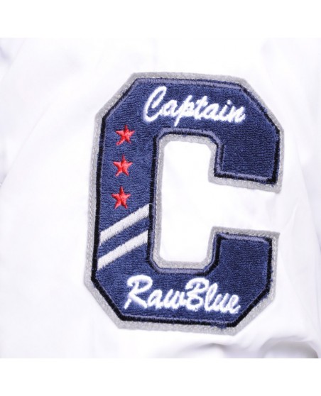 Raw Blue Ragglin Varsity Jacket Nylon Navy