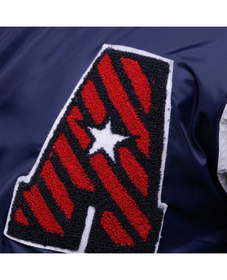 Raw Blue Ragglin Varsity Jacket Nylon Navy