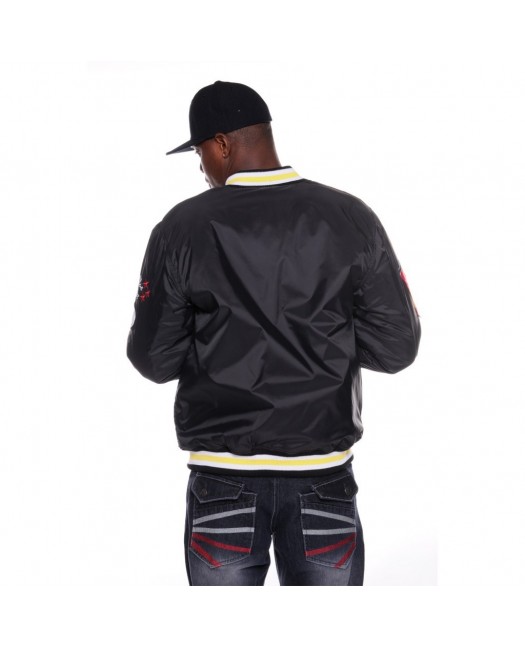 Raw Blue Nylon Varsity Jacka Svart