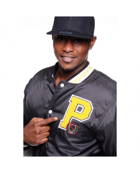 Raw Blue Nylon Varsity Jacka Svart