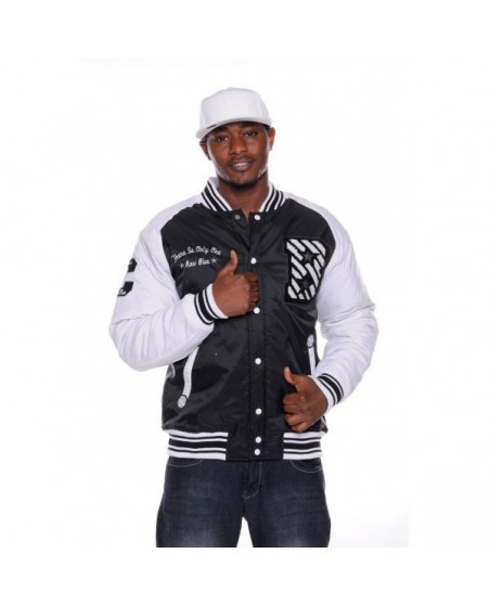 Raw Blue Ragglin Varsity Jacket Nylon Black