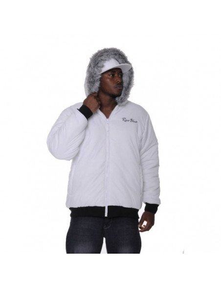 Raw Blue Plaid Reversible Jacket White