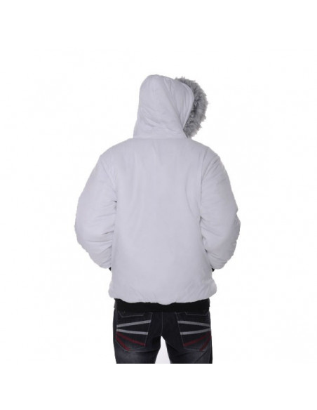 Raw Blue Plaid Reversible Jacket White