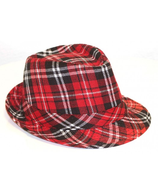 Plaided Hat/Red BlackWhite