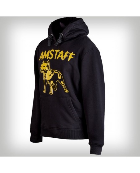 Amstaff Hoodie Yellow Logo Black