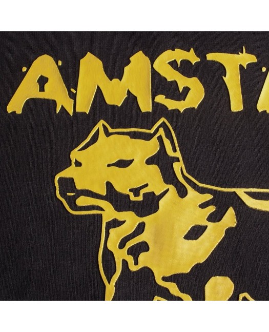 Amstaff Hoodie Yellow Logo Black