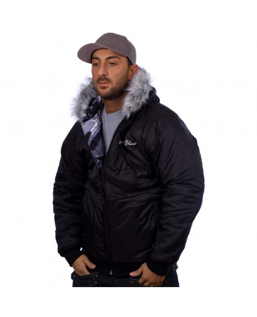 Raw Blue Graffiti Print Vändbar...