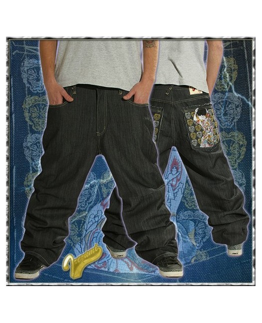 Irezumi Baggy Jeans, Japanese Red...